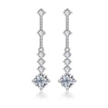 Moissanite Tassel Pendant Earrings in 925 Sterling Silver | Elegant Drop Dangle Earrings for Women