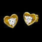 Two-Way Heart Earring Jackets  0.5 CT Moissanite Each in 14K Gold Plated 925 Silver   Convertible Studs for Women
