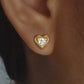 Two-Way Heart Earring Jackets  0.5 CT Moissanite Each in 14K Gold Plated 925 Silver   Convertible Studs for Women