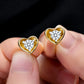 Two-Way Heart Earring Jackets  0.5 CT Moissanite Each in 14K Gold Plated 925 Silver   Convertible Studs for Women